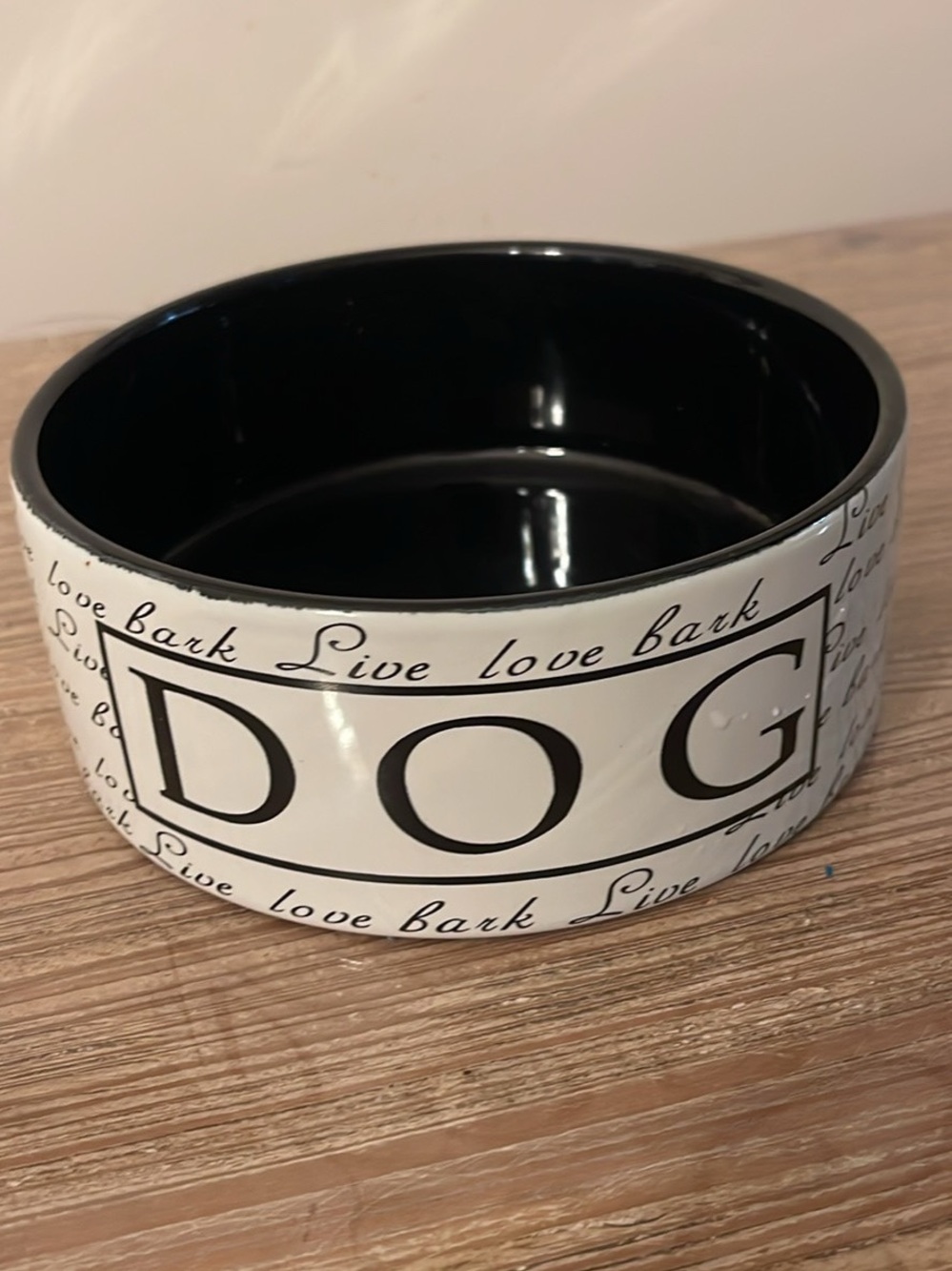 Ceramic DOG Pet Bowl in Black and White - Classic Home Style